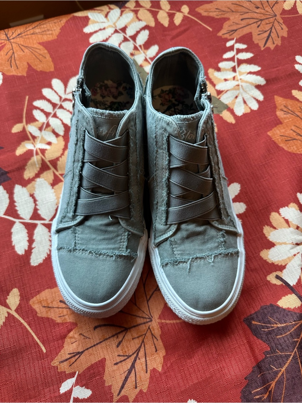 Blowfish High-Top Slip-On Sneakers in Olive